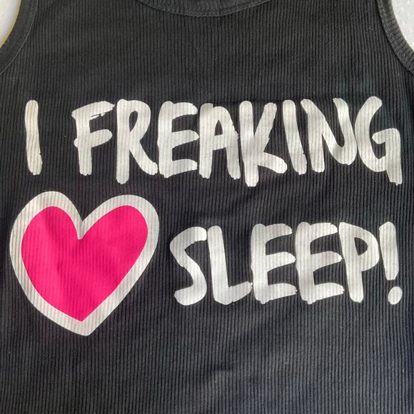 I Freaking Love Sleep Cute Tee Top, Black, Just Love, size L - Picture 5 of 7